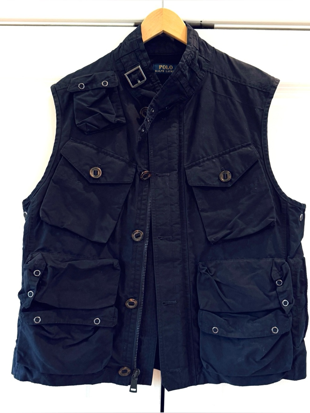 Ralph Lauren Polo Vest Naval Utility Fishing Cargo Pocket Hunting Jacket Size L